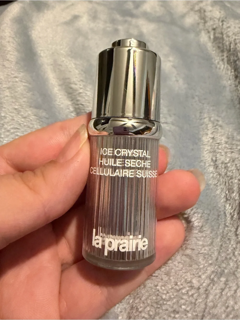 La Prairie Silver Metallic Cellular Swiss Ice Crystal Bottle